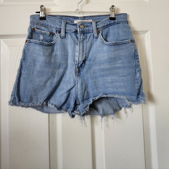 Levi's High Rise Light Wash Blue Jean Denim Shorts 27 - Picture 1 of 8